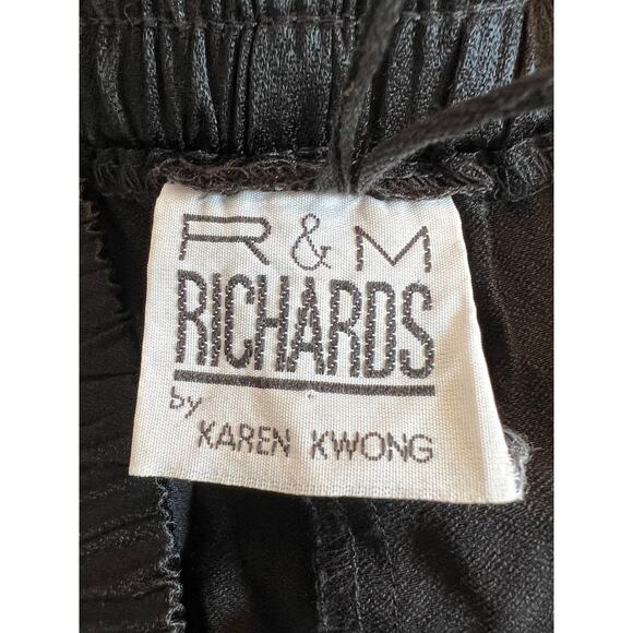 Vintage R & M Richards by Karen Wong Black Dress Palazzo Loose Pants Size 16W - Picture 5 of 7
